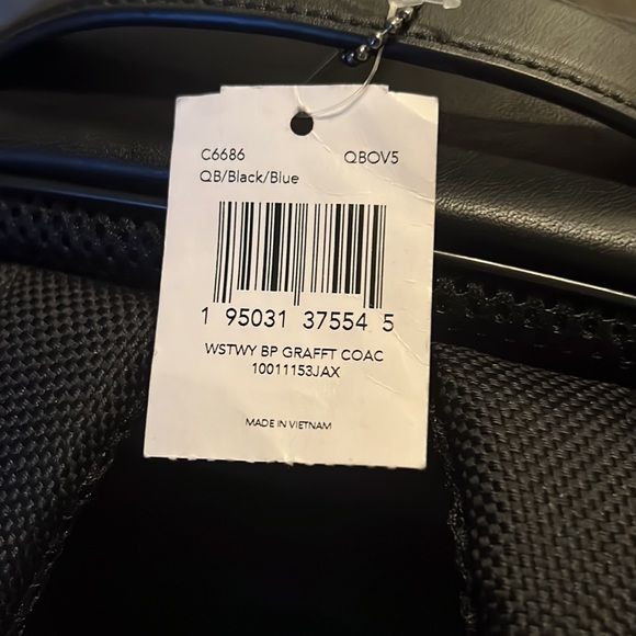 Coach (C6686) Westway Medium Black Smooth Leather Graffiti Logo Backpack BookBag - Picture 4 of 4